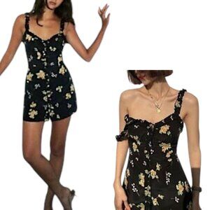 Réalisation Par - Women’s ‘Julia, Blossom’ Mini Silk Floral Dress, Black X-Small